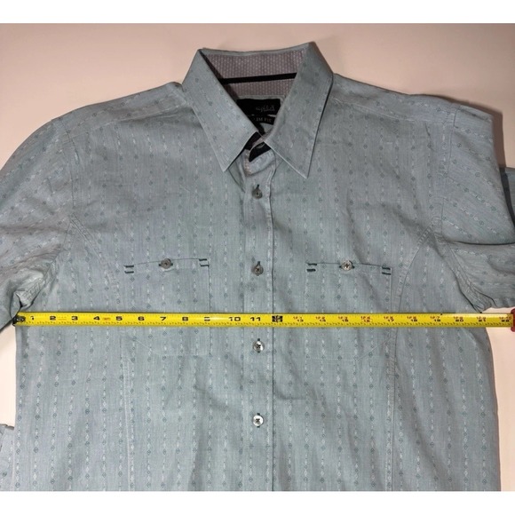 Eight X Premium Men's XL Long Sleeve Slim Fit Button-Up Shirt Geometric Pattern - Picture 14 of 16